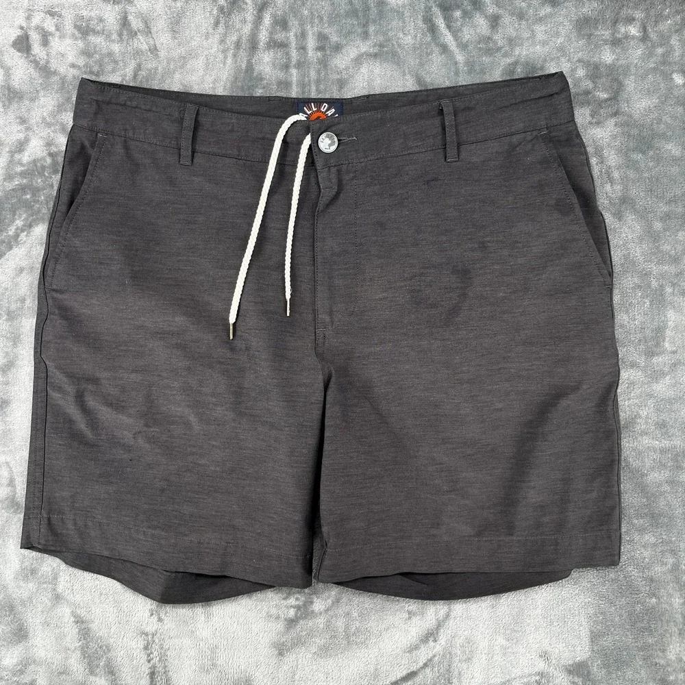 Faherty All Day Shorts Men's 34 Black Stretch Hybrid Performance Drawstring Flaw